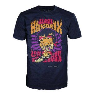 Jimi Hendrix Collectible 2017 Funko Pop! Rocks Monterey Fire Figure T-Shirt - SM